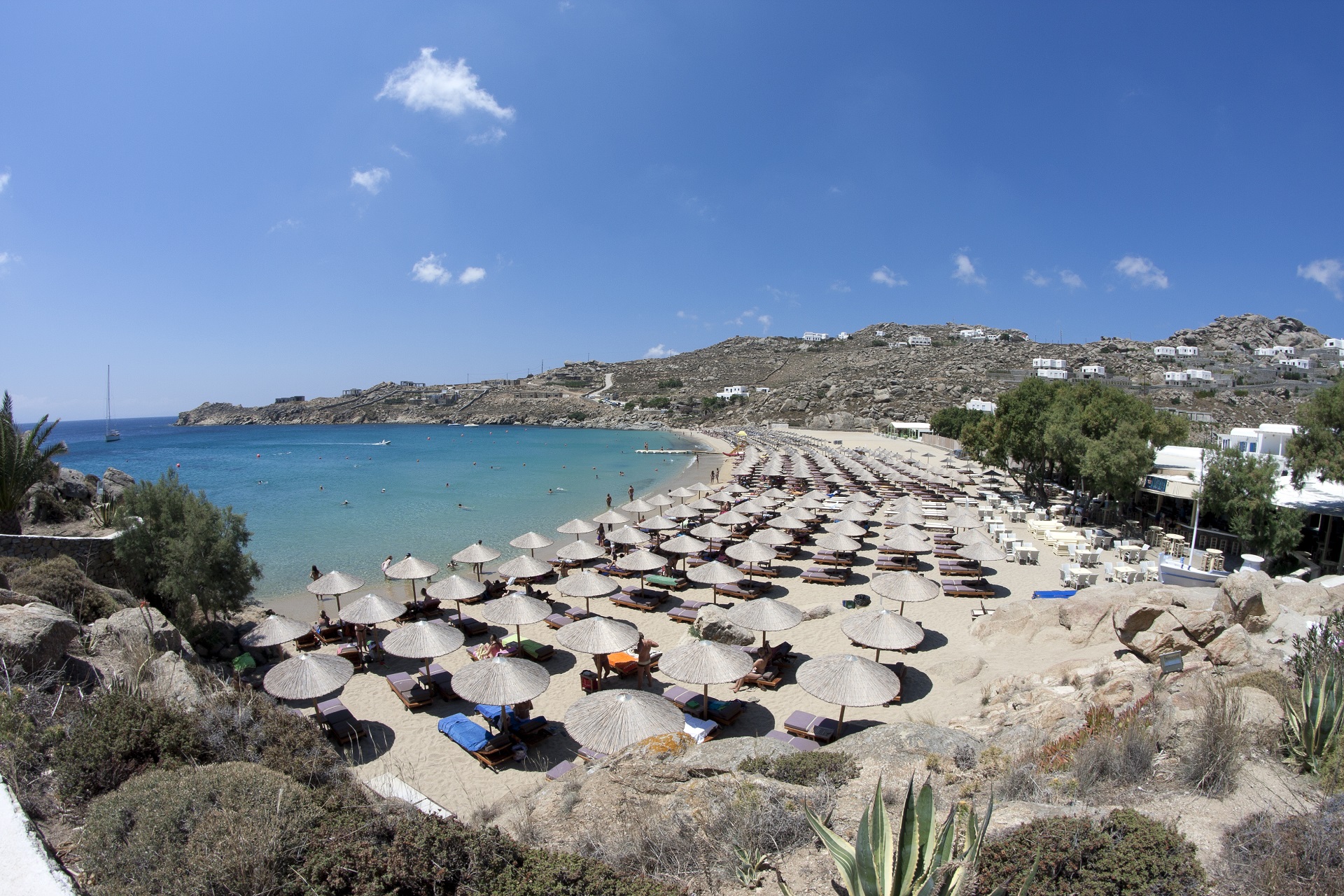 Plage paradisiaque superbe, île de Mykonos, Grèce