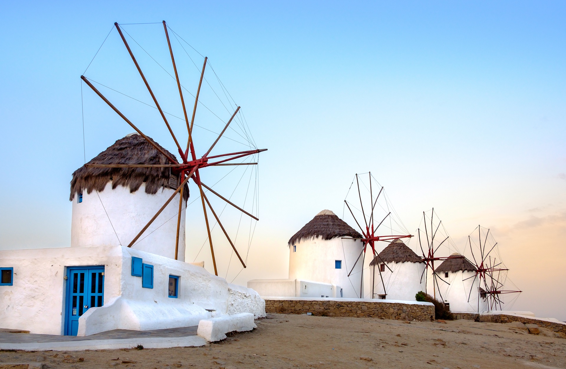 Molinos de viento en Mykonos