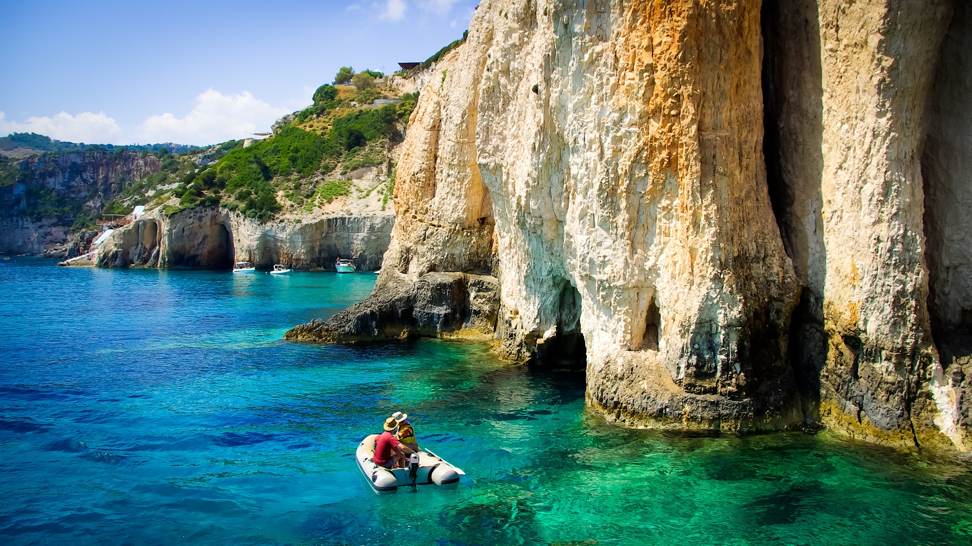 Blue caves on Zakynthos island, Greece