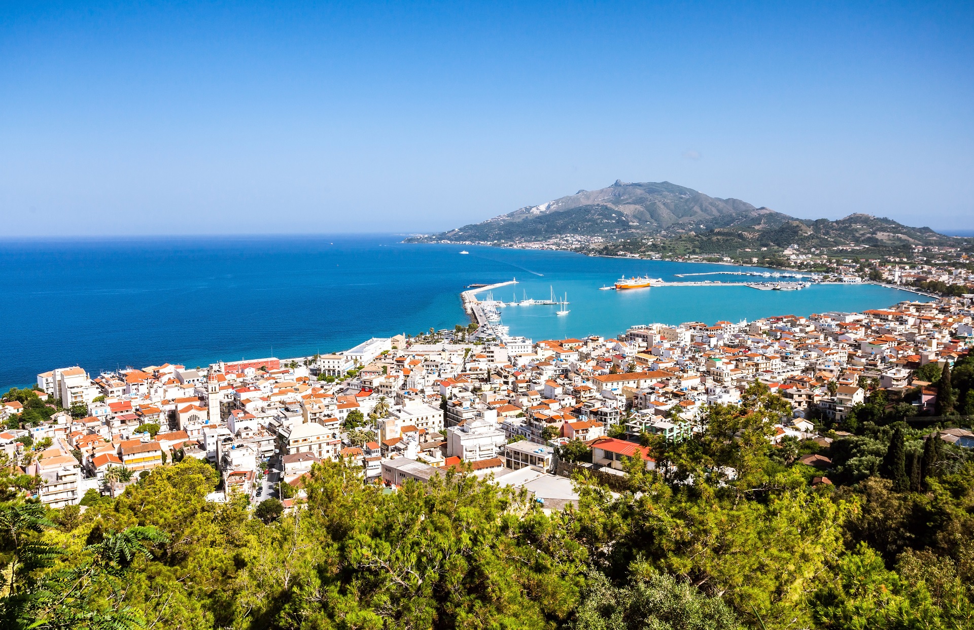 Zakynthos island city bay