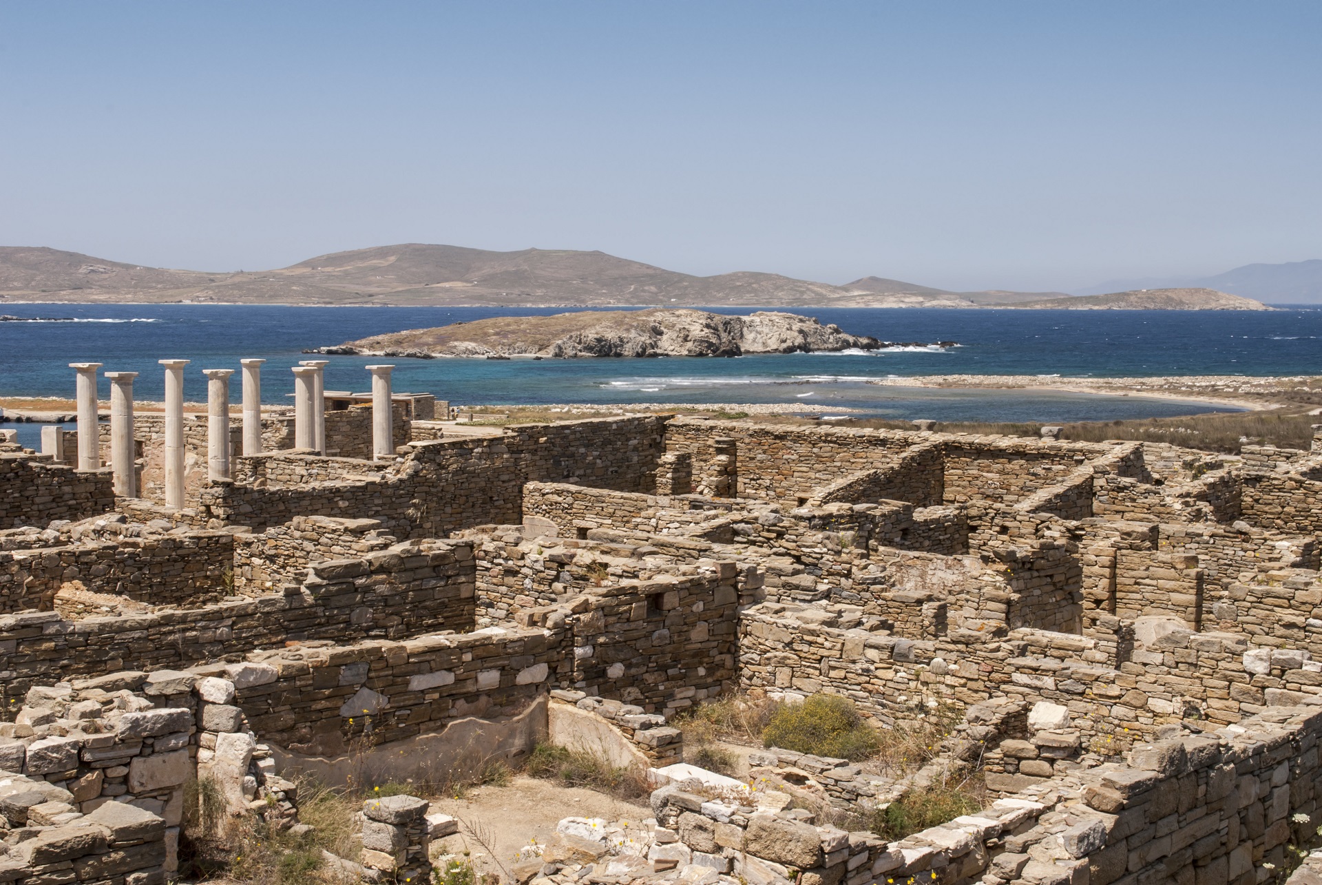 Sitio arqueológico en la isla de Delos